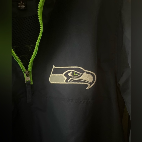 NWT NFL Team Apparel 1/4 Zip Seattle Seahawks Windbreaker Medium - Picture 4 of 12